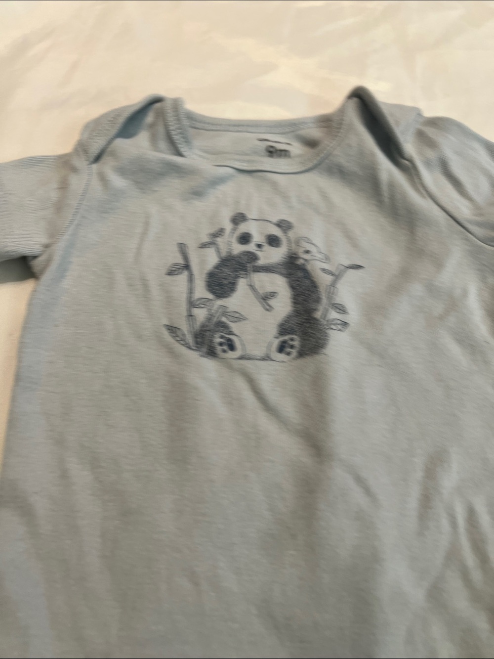 “Bundle 10/$13” Carter's 9m Light Blue Panda Short Sleeve baby Bodysuit - Picture 3 of 6